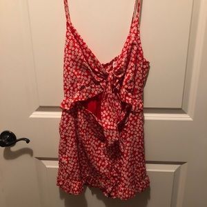 Red Pitaya Floral Romper
